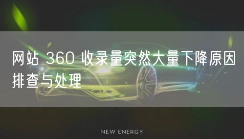 网站 360 收录量突然大量下降原因排查与处理