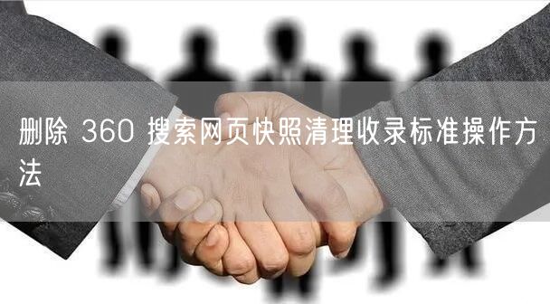 删除 360 搜索网页快照清理收录标准操作方法