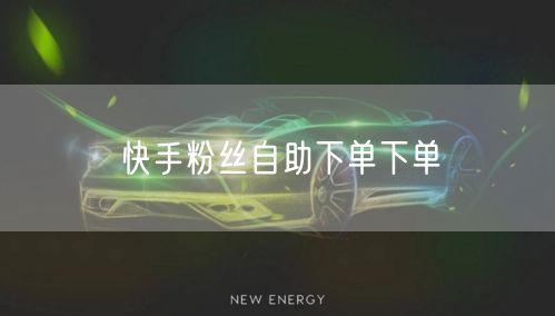 快手粉丝自助下单下单