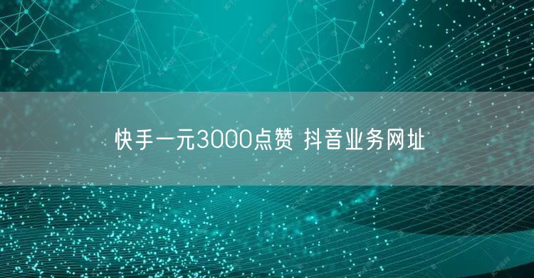 快手一元3000点赞 抖音业务网址