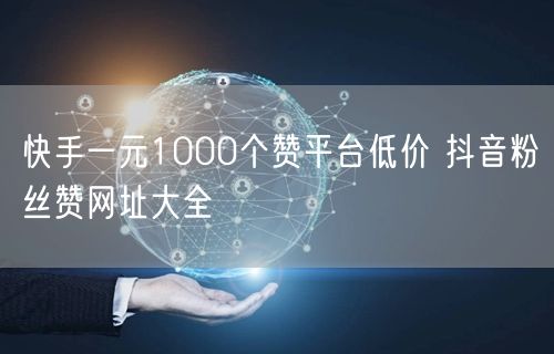 快手一元1000个赞平台低价 抖音粉丝赞网址大全