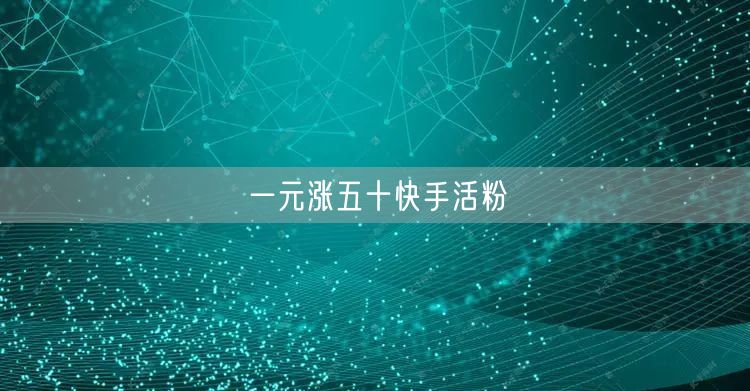一元涨五十快手活粉