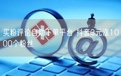 买粉评论自助下单平台 抖音3元涨1000个粉丝