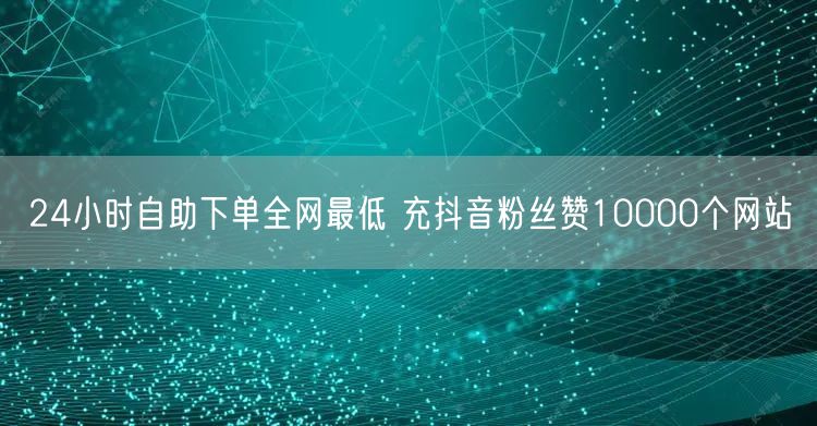 24小时自助下单全网最低 充抖音粉丝赞10000个网站