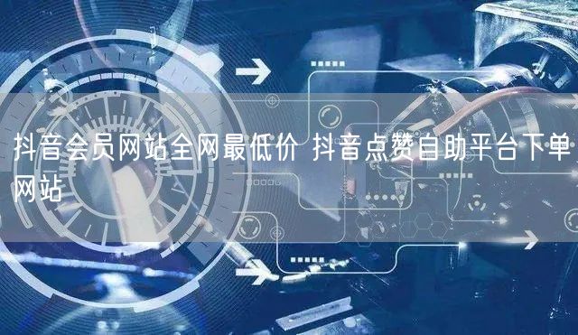 抖音会员网站全网最低价 抖音点赞自助平台下单网站