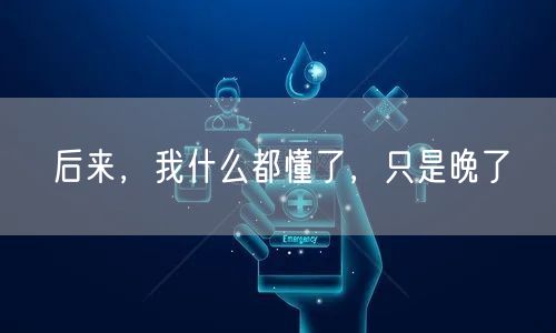 后来，我什么都懂了，只是晚了