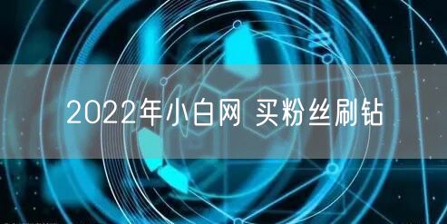 2022年小白网 买粉丝刷钻