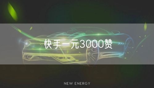 快手一元3000赞