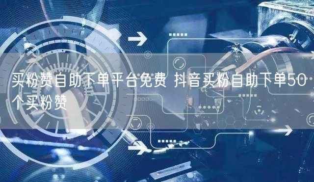 买粉赞自助下单平台免费 抖音买粉自助下单50个买粉赞