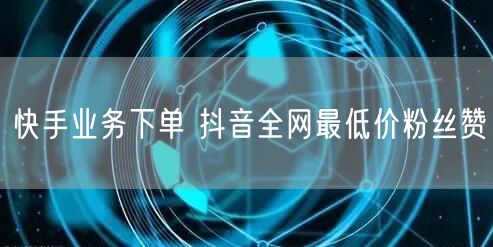快手业务下单 抖音全网最低价粉丝赞