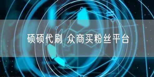硕硕代刷 众商买粉丝平台