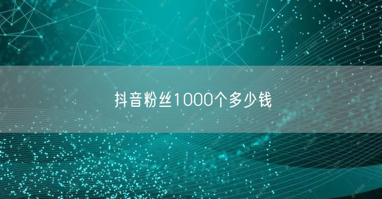 抖音粉丝1000个多少钱