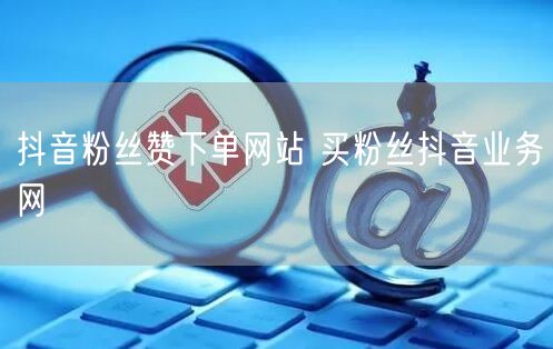 抖音粉丝赞下单网站 买粉丝抖音业务网