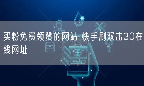 买粉免费领赞的网站 快手刷双击30在线网址