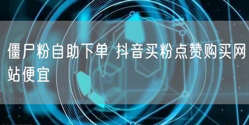 僵尸粉自助下单 抖音买粉点赞购买网站便宜