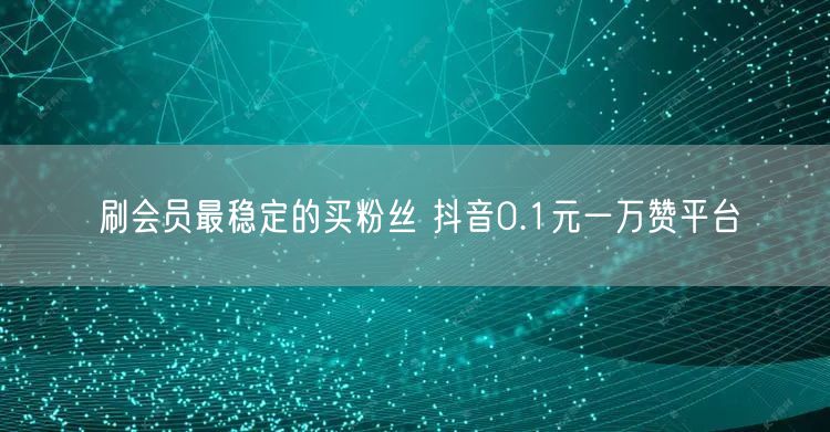 刷会员最稳定的买粉丝 抖音0.1元一万赞平台