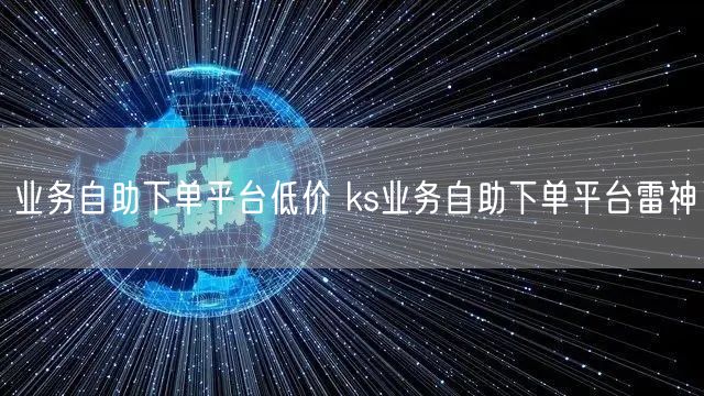 业务自助下单平台低价 ks业务自助下单平台雷神