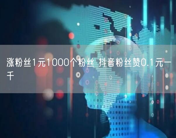 涨粉丝1元1000个粉丝 抖音粉丝赞0.1元一千
