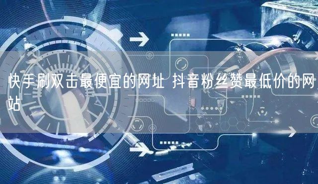 快手刷双击最便宜的网址 抖音粉丝赞最低价的网站